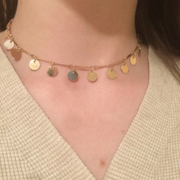 Dainty Sequin Embellished Chain Choker necklace - Picture 8 of 8